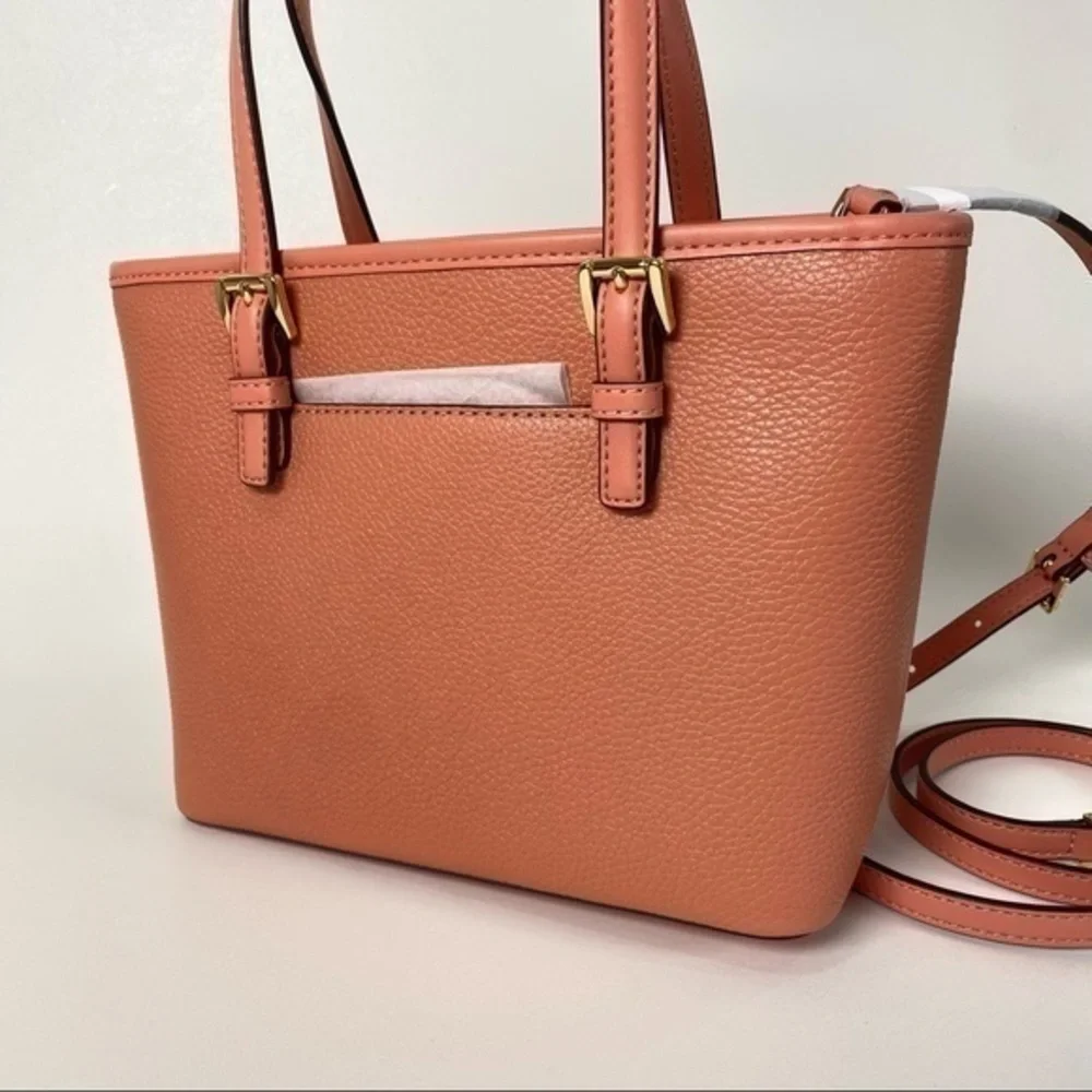 Michael Kors XS Satchel Crossbody Tote Bag Logo Embossed Top Zip Designer Purse